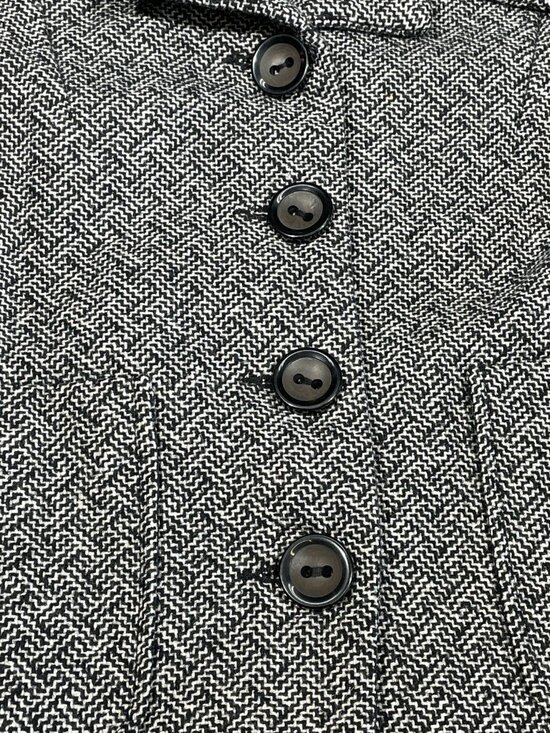 Nick & Mo Wool Blend Herringbone Blazer Jacket Grey Black Tweed Poetcore M - Picture 6 of 14